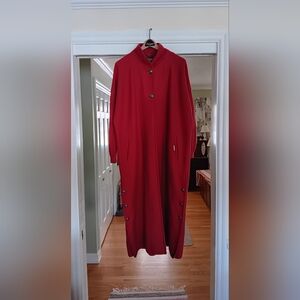 Geiger Red Long Wool Coat